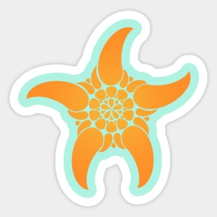 Orange Starfish Sticker